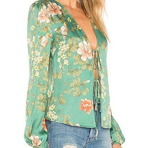 Revole Majorelle Floral Tie Front Top